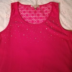 🎈Clearance! Sweet pink tank top w/ rhinestones!